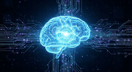 Artificial intelligence brain concept with circuit board background for technology and innovation