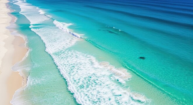 aerial view of a tropical beach with beautiful layers
