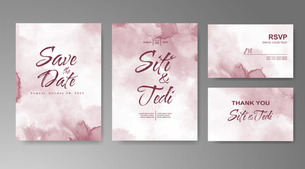 Wedding invitation with abstract watercolor background