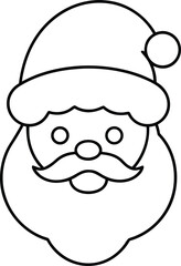 Obraz premium Vector art of simple line art illustration of santa claus face, , perfect for holiday designs and christmas cards