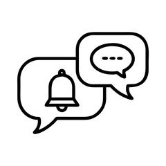 Speech Bubble Chat With Bell Reminder Icon For Web And Graphic Design