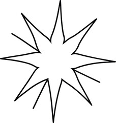 Obraz premium Vector art of a simple black and white illustration of a starburst or explosion shape, isolated on a