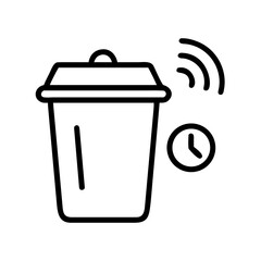 Trash Bin With Notification Alert Icon For Web And Graphic Design