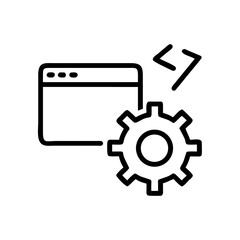 Web Development Tools With Coding Gear Icon For Web And Graphic Design
