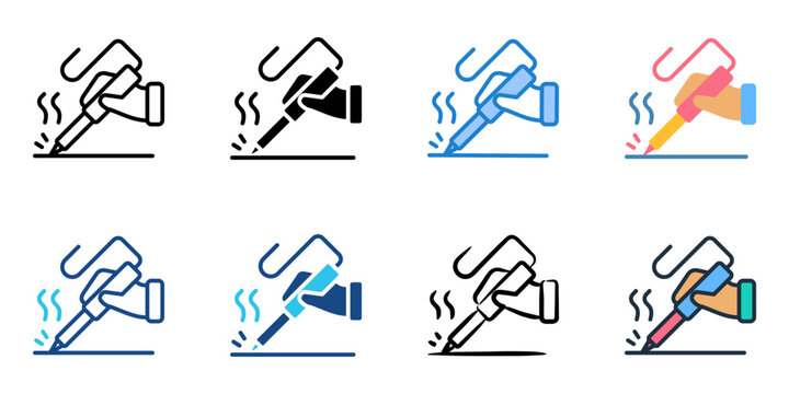 Soldering icon set multiple style collection 
