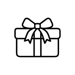 Wrapped Gift Box With Ribbon Bow Icon For Web And Graphic Design