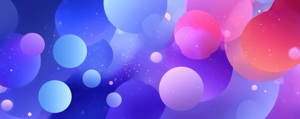 Abstract Gradient Background Featuring Overlapping Blue and Purple Circles with Stars
