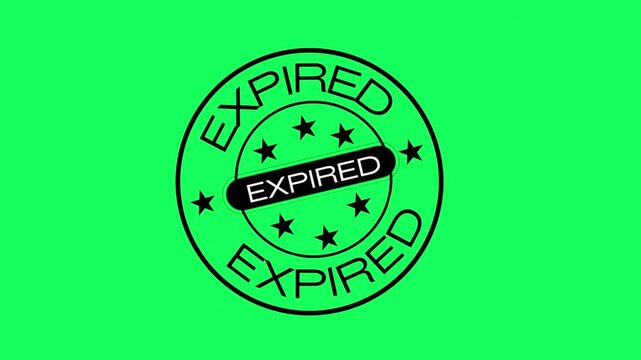 Set of 4 animated EXPIRED stamps in 4K green screen footage, ideal for document status alerts, compliance visuals, and business or legal content.