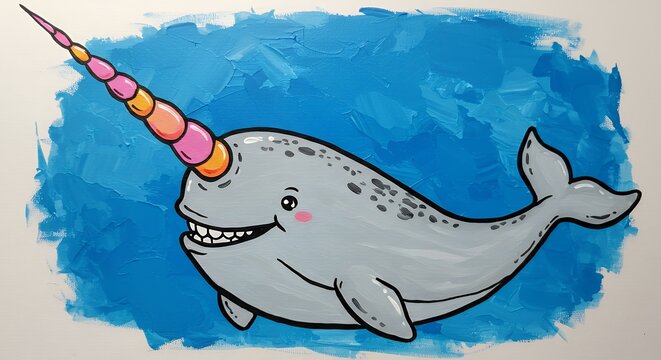 Cartoon narwhal illustration