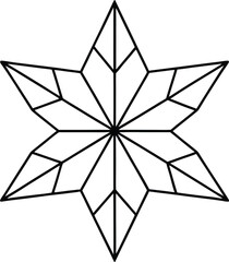 Vector art of geometric star shape with sharp points and internal lines creating a faceted appearance