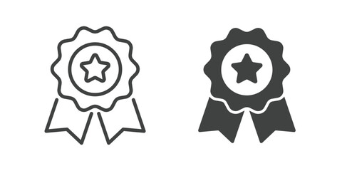 Star Award Badge. Line and glyph solid icon