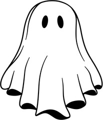 Spooky Ghost Halloween Illustration Vector