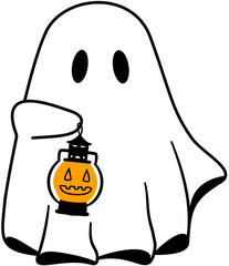 Spooky Ghost Halloween Illustration Vector