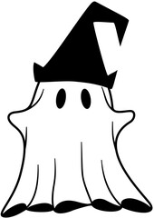 Spooky Ghost Halloween Illustration Vector