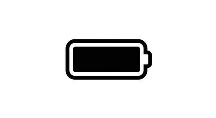 A simple black battery icon with a white outline, depicting a full charge on a clean white background.