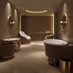 modern bathroom interior with bathtub