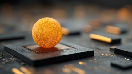 Abstract Technology Concept with Sphere on Circuit Board Elements