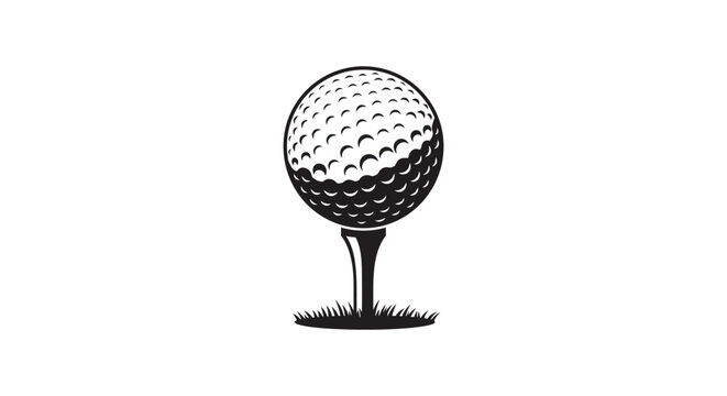 Classic golf ball on tee image iconic sport equipment and leisure activity representation isolated on white background