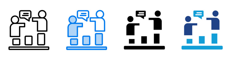 Mentorship icon set multiple style collection