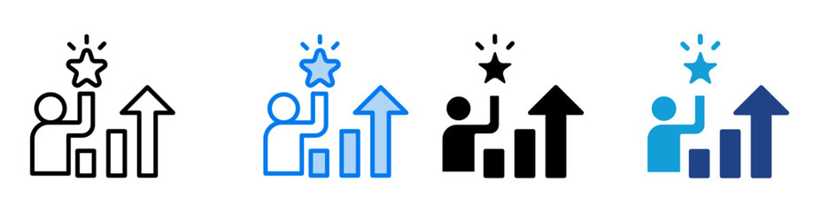 Confidence icon set multiple style collection