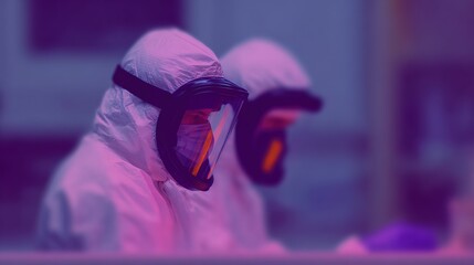 Medical Professionals in Protective Gear Working in Laboratory Setting