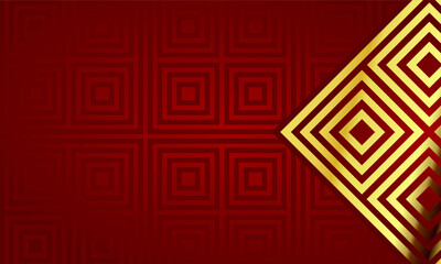 Luxury modern abstract aesthetic background with golden geometric square pattern design