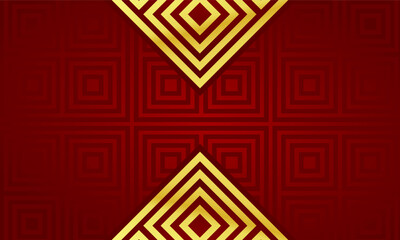 Luxury modern abstract aesthetic background with golden squares in artistic geometric layout