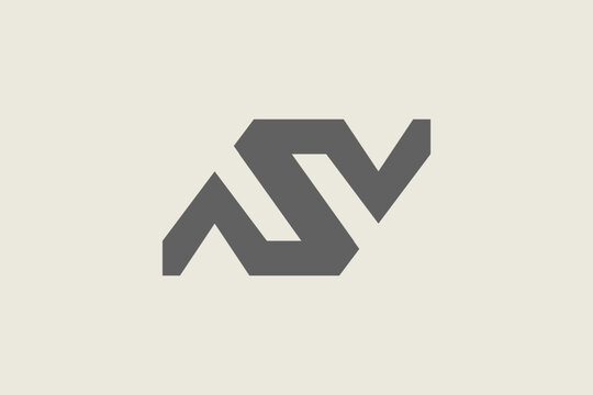 Modern symetric letter asv logo