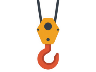crane hook Isolated on white and transparent background