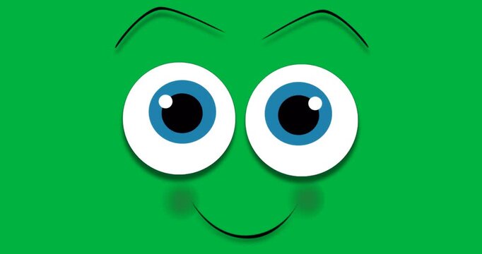 Designers using transparent background showcasing cartoon eyes with blue irises and red blush spots