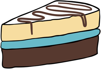 Chocolate Milk Cake Slice Illustration