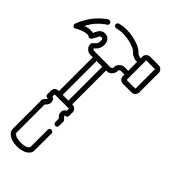 hammer line icon