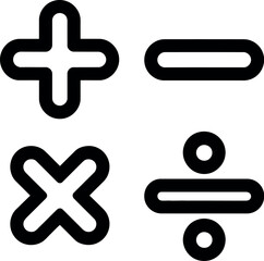 Obraz premium Minimalist mathematical symbols design plus minus multiply divide simple icons vector