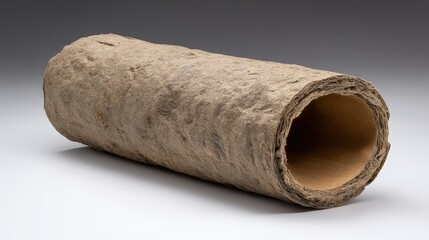 Plantable pencil, recycled newspaper roll, visible paper layers, soft top light, natural newsprint tones, minimal style, clean presentation, studio mockup, product photography