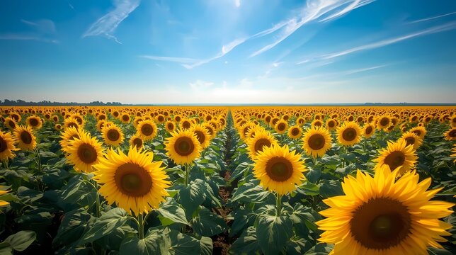 Sunflower with blue sly