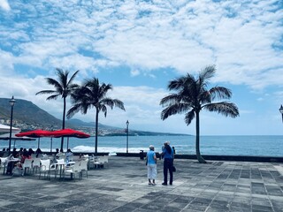 walking on the beach, punta hidalgo 