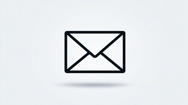 Simple black outline of an envelope icon on a light gray background