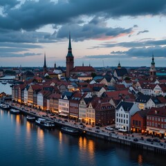 Obraz premium beautiful european city, travel to europe, World-class city, city of romance,, AI Generative