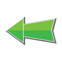 Green Left Arrow Icon Vector, Direction Symbol Illustration