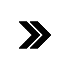 Fototapeta premium Black background with double right arrows for direction navigation and design use arrow design on transparent background