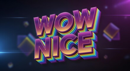 Colorful Retro Typography – Wow Expression Design