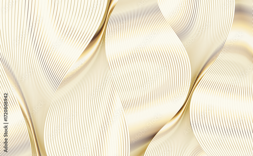 Wall mural abstract golden background with waves and decorative texture design