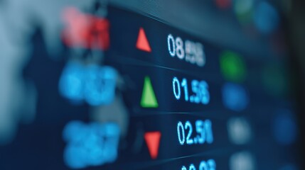 Stock Market Display with Price Changes and Graphical Indicators
