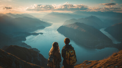 Watching Sunset Over Majestic Mountain