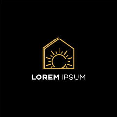 Luxury C Sun House logo modern design ideas