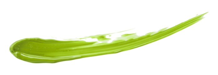 green watercolor brush isolated on transparent background