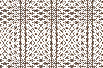 Asanoha Hemp Pattern Dark Brown — Vector Transparent Background