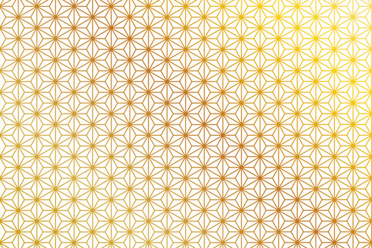 Asanoha Hemp Pattern Gold &mdash; Vector Transparent Background