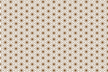Asanoha Hemp Pattern Brown — Vector Transparent Background
