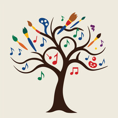 Fototapeta premium National Day of Arts in Care Homes vector with abstract art, elderly creativity, healing symbols, intergenerational connection, and artistic therapy. Flat, solid color illustration celebrating creativ